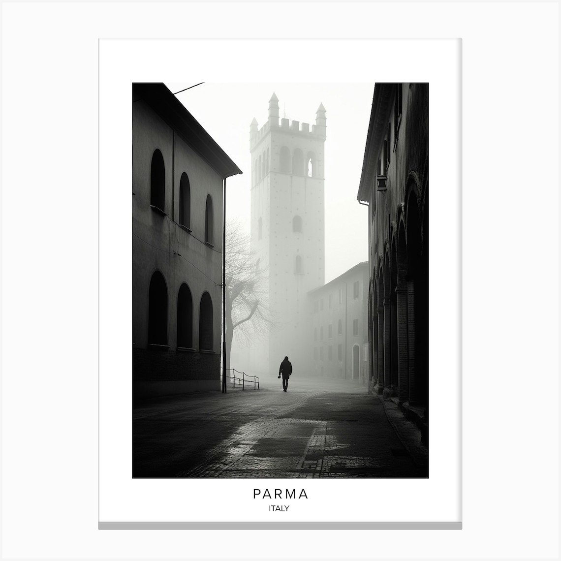 Poster Of Parma Italy Black And White Analogue Photography 1 Canvas