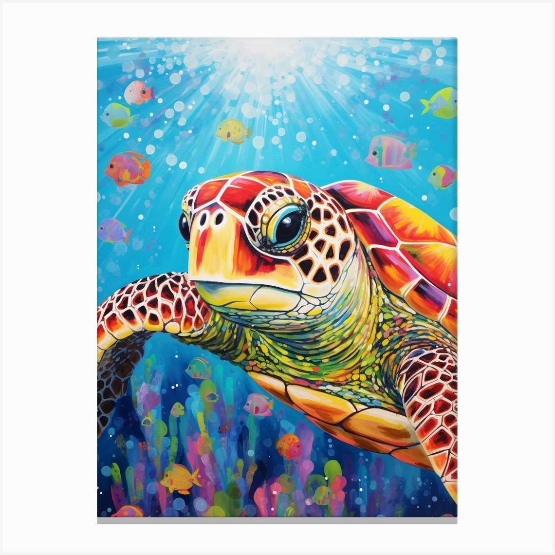 Pop Art Sea Turtle 2 Canvas Print by PopArt Pals - Fy