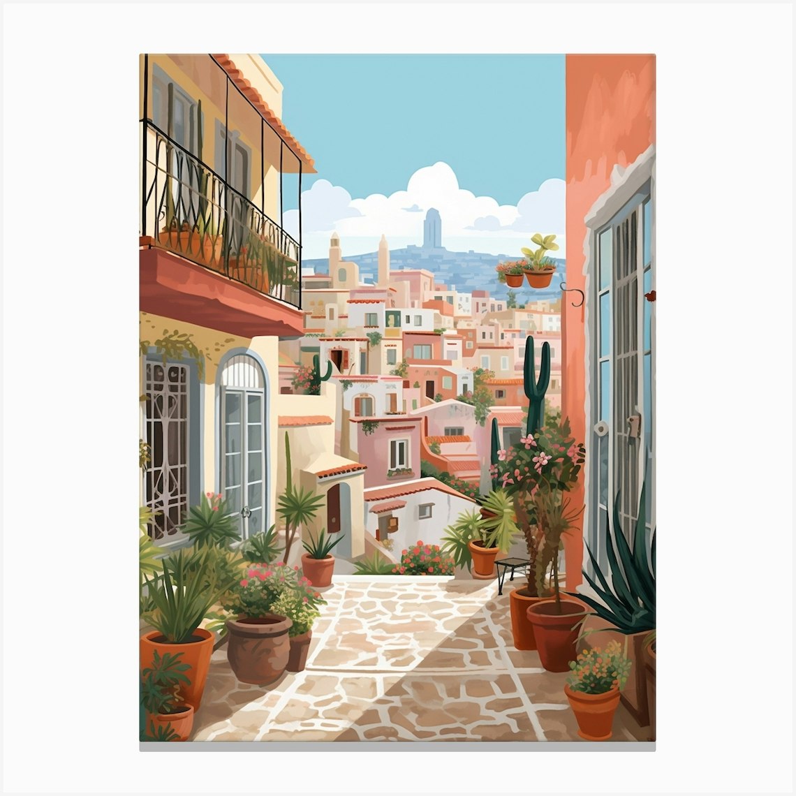 Tenerife Spain 1 Illustration Canvas Print by MedArt - Fy