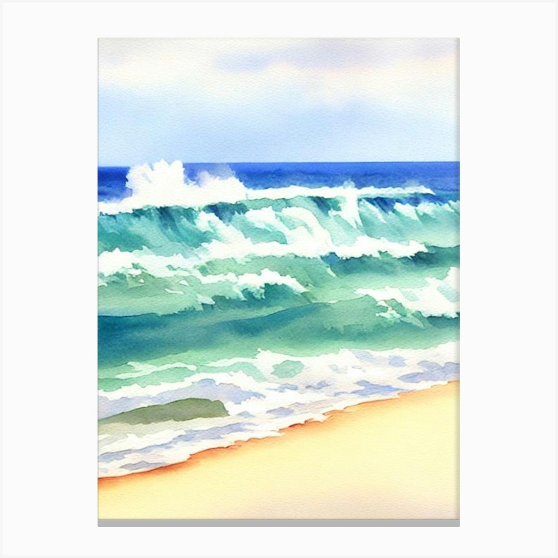 Bathsheba Beach 4, Barbados Watercolour Canvas Print by Sand & Surf ...