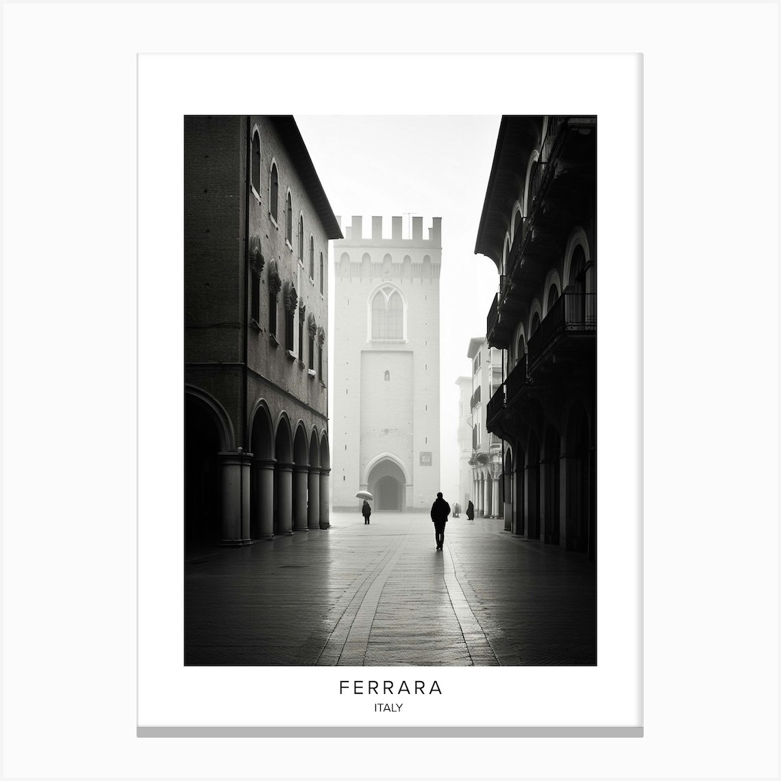 Poster Of Ferrara Italy Black And White Analogue Photography 2 Canvas