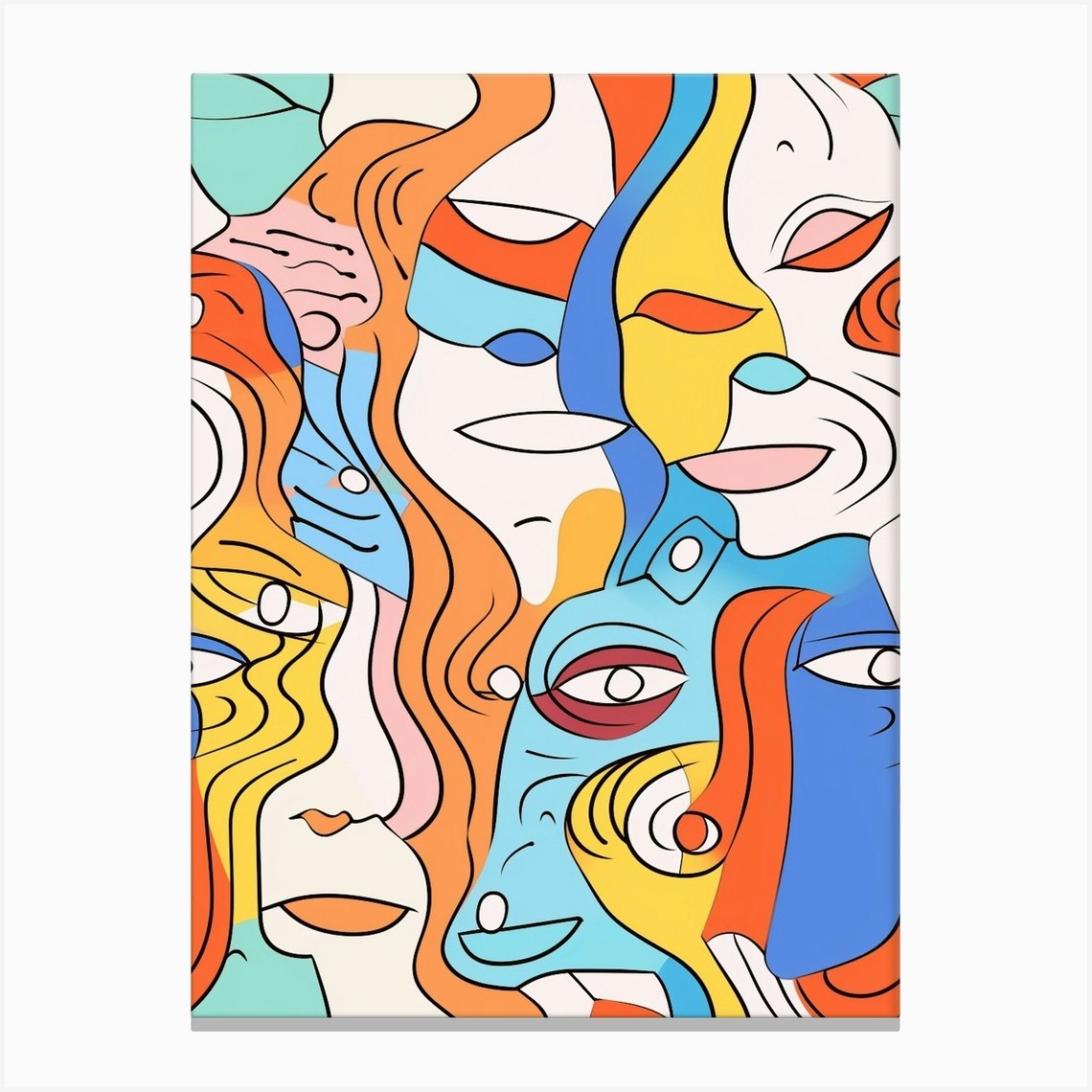 Swirl Line Abstract Face 1 Canvas Print By Essence Lines Fy