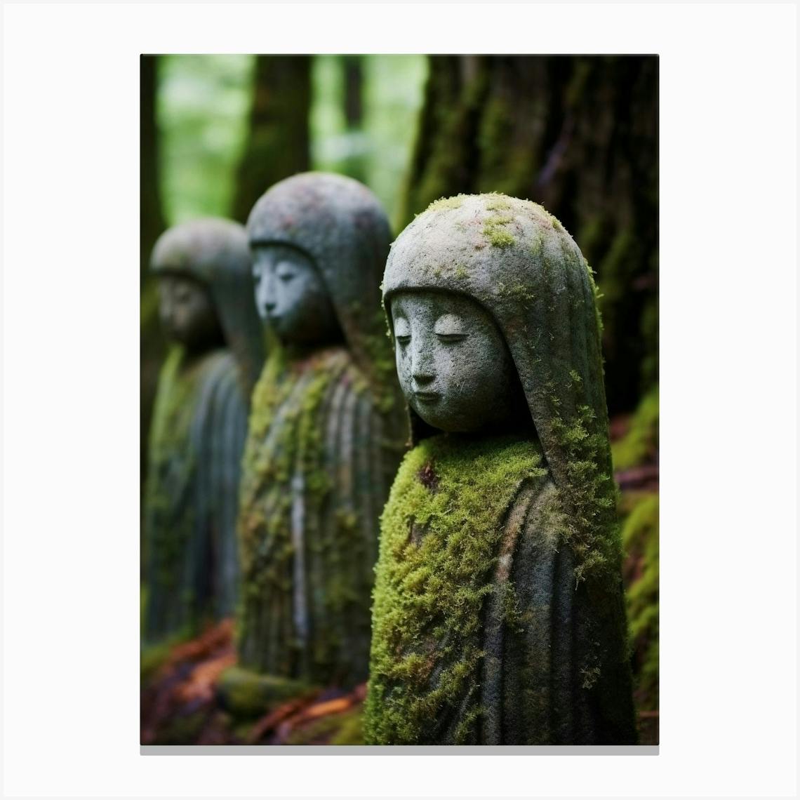 画材 yogyanya Jizo Statues Japanese Style Illustration 2 Art Print by