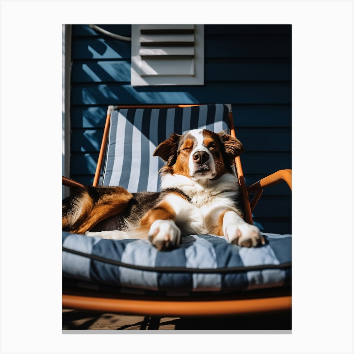 Dog Sleeping In A Lounge Chair Canvas Print by Mechelle Flowers - Fy
