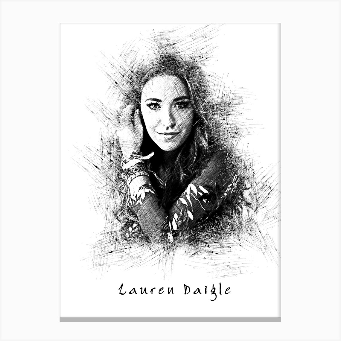 Lauren Daigle Sketch Canvas Print By Kunstudio - Fy