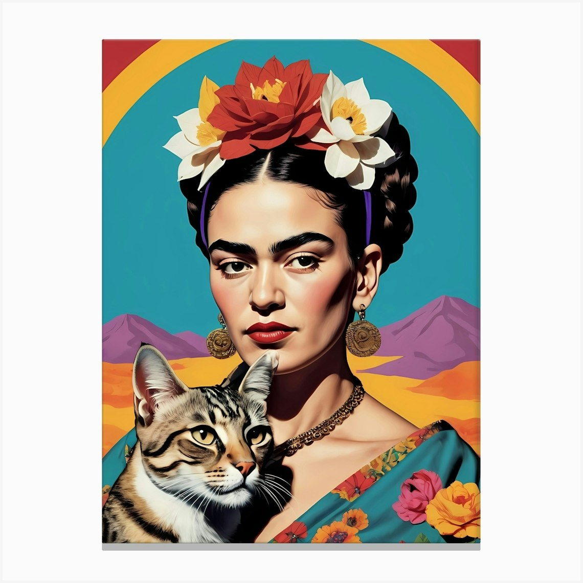 Frida Kahlo Portrait (21) Canvas Print by 1xMerch - Fy