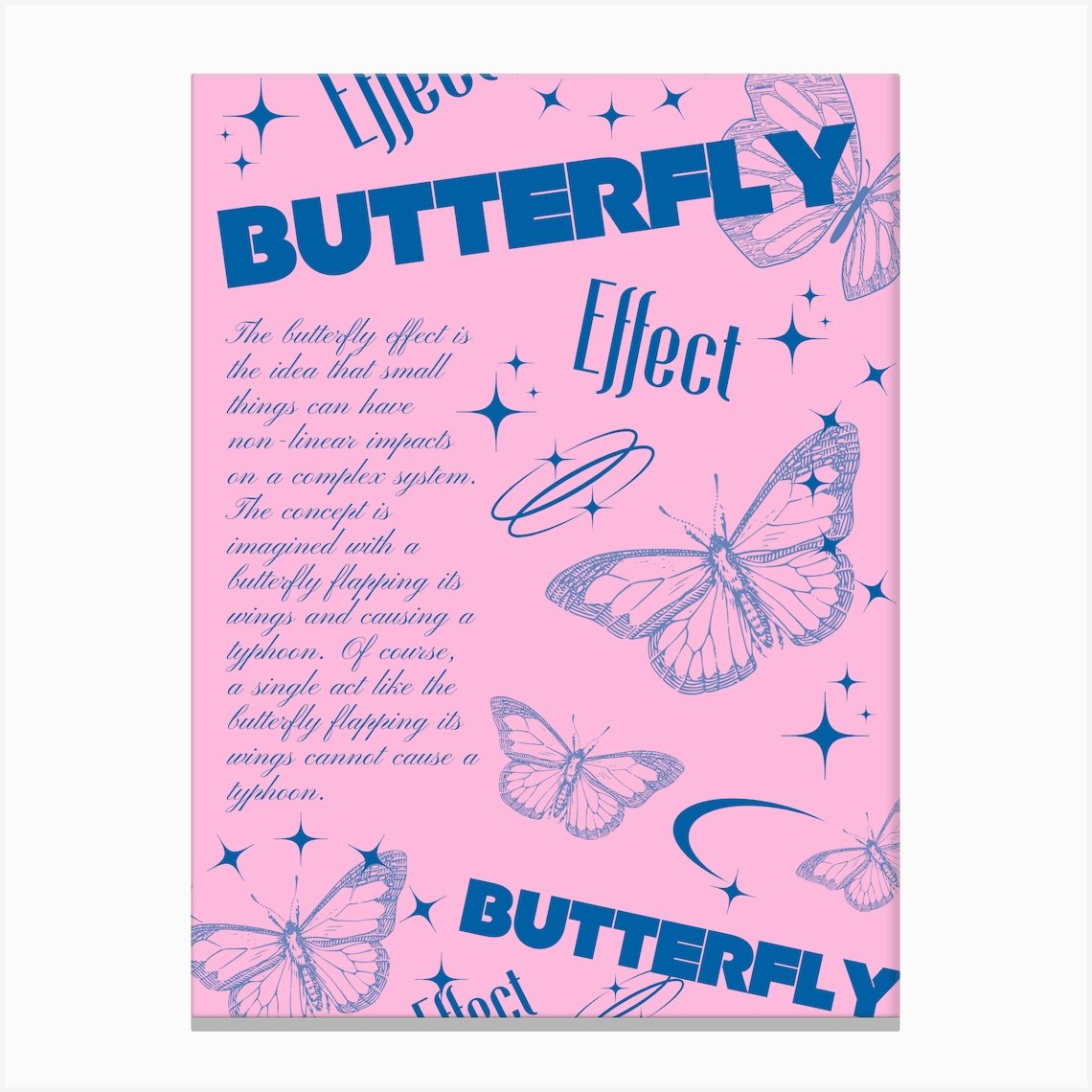 Butterfly Effect Blue Canvas Print by HeloLopes - Fy