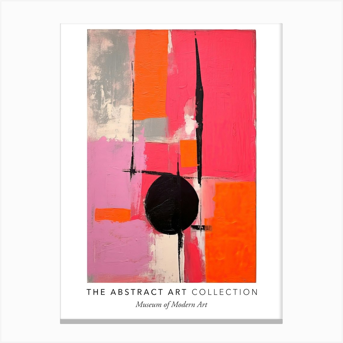 Pink And Black Abstract Painting 4 Exhibition Poster Canvas Print by