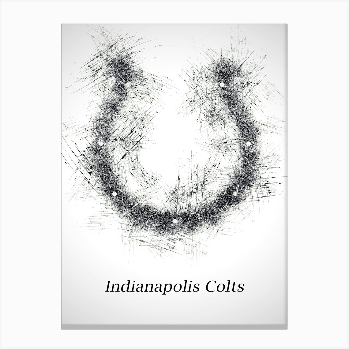 Indianapolis Colts Sketch Drawing Canvas Print by KunStudio - Fy