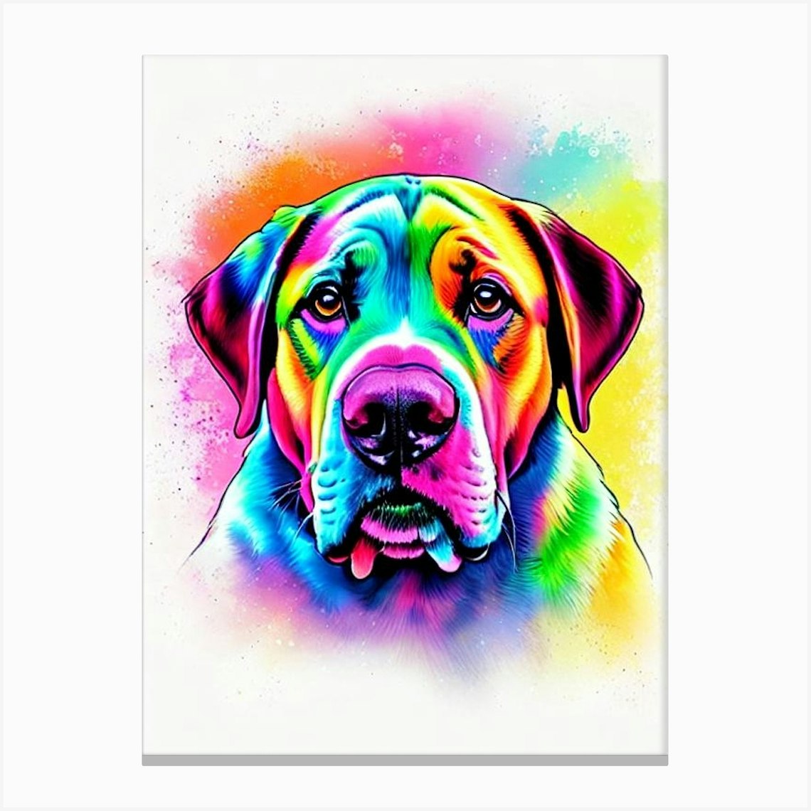 Boerboel Rainbow Oil Painting dog Canvas Print by Pooch Prints - Fy