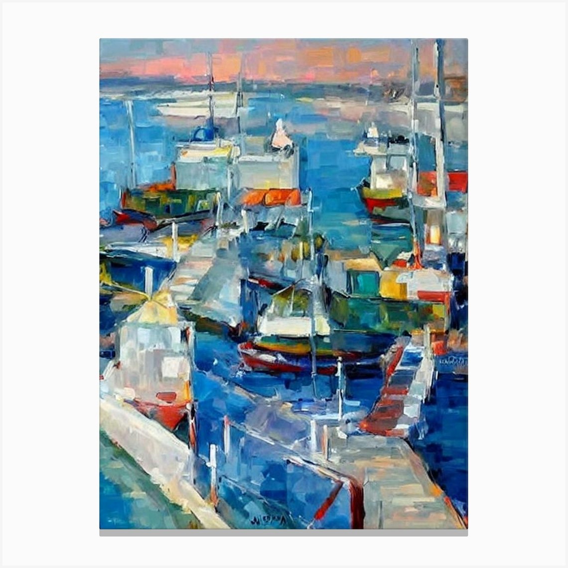 Port Of Limassol Cyprus Abstract Block 2 harbour Canvas Print by