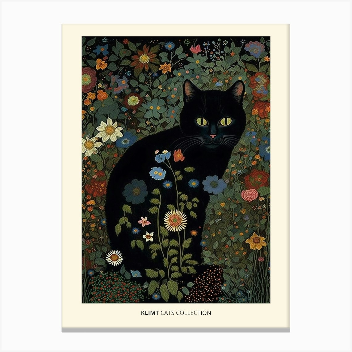 Gustav Klimt Black Cats Collection Canvas Print by Mambo - Fy