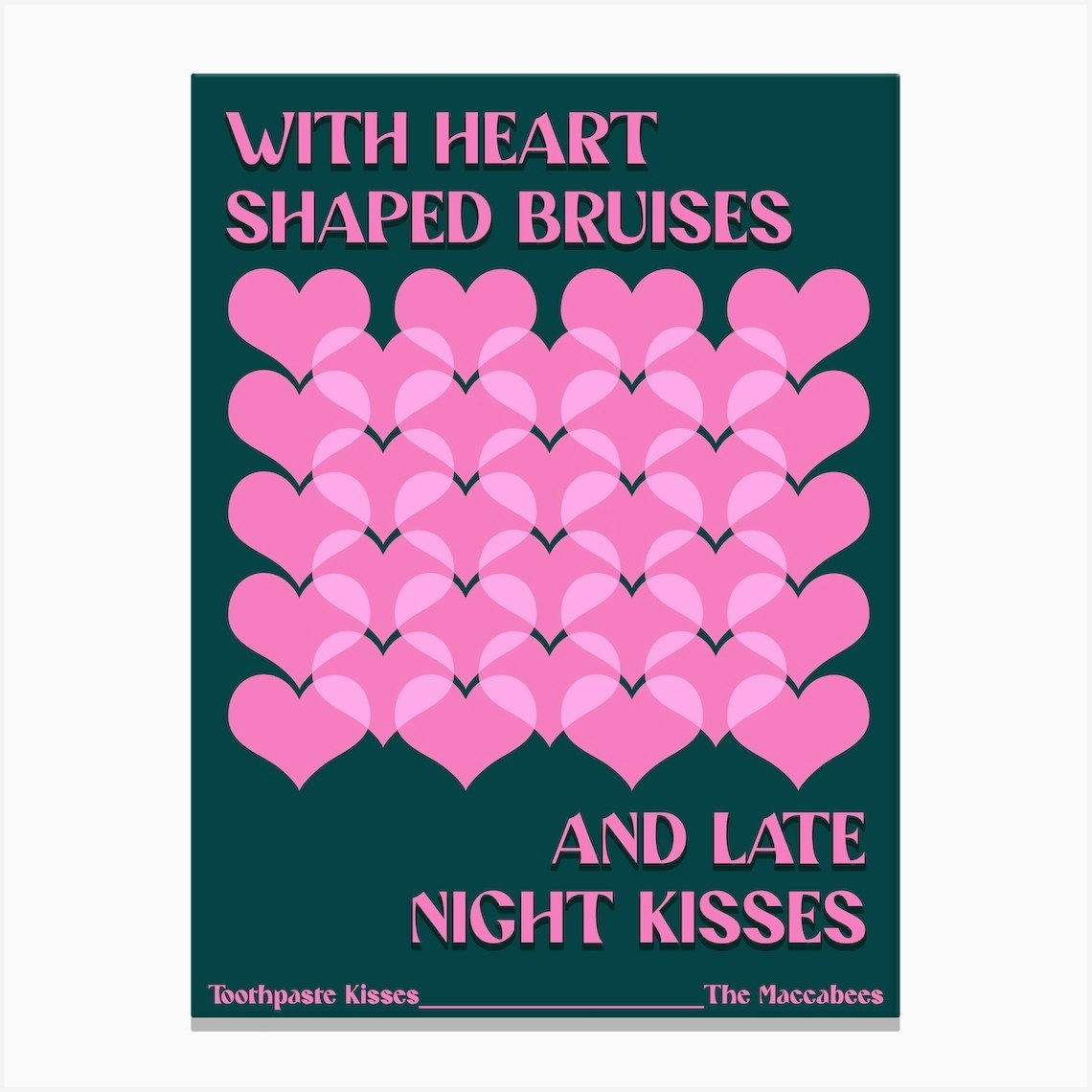 Toothpaste Kisses Print 1 Canvas Print by Pink Giraffe Print co Fy