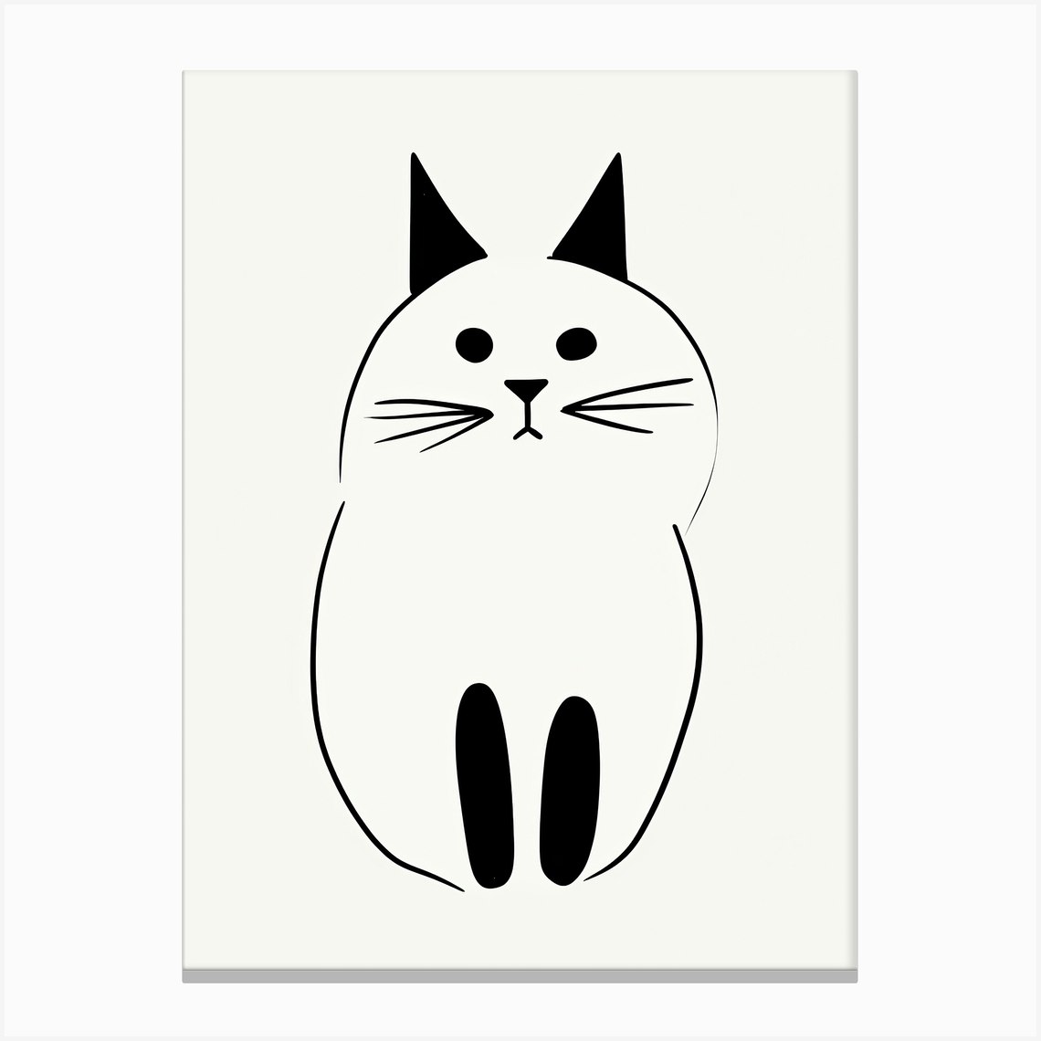 Cat Line Drawing Sketch 6 Canvas Print by Meowsterpieces - Fy