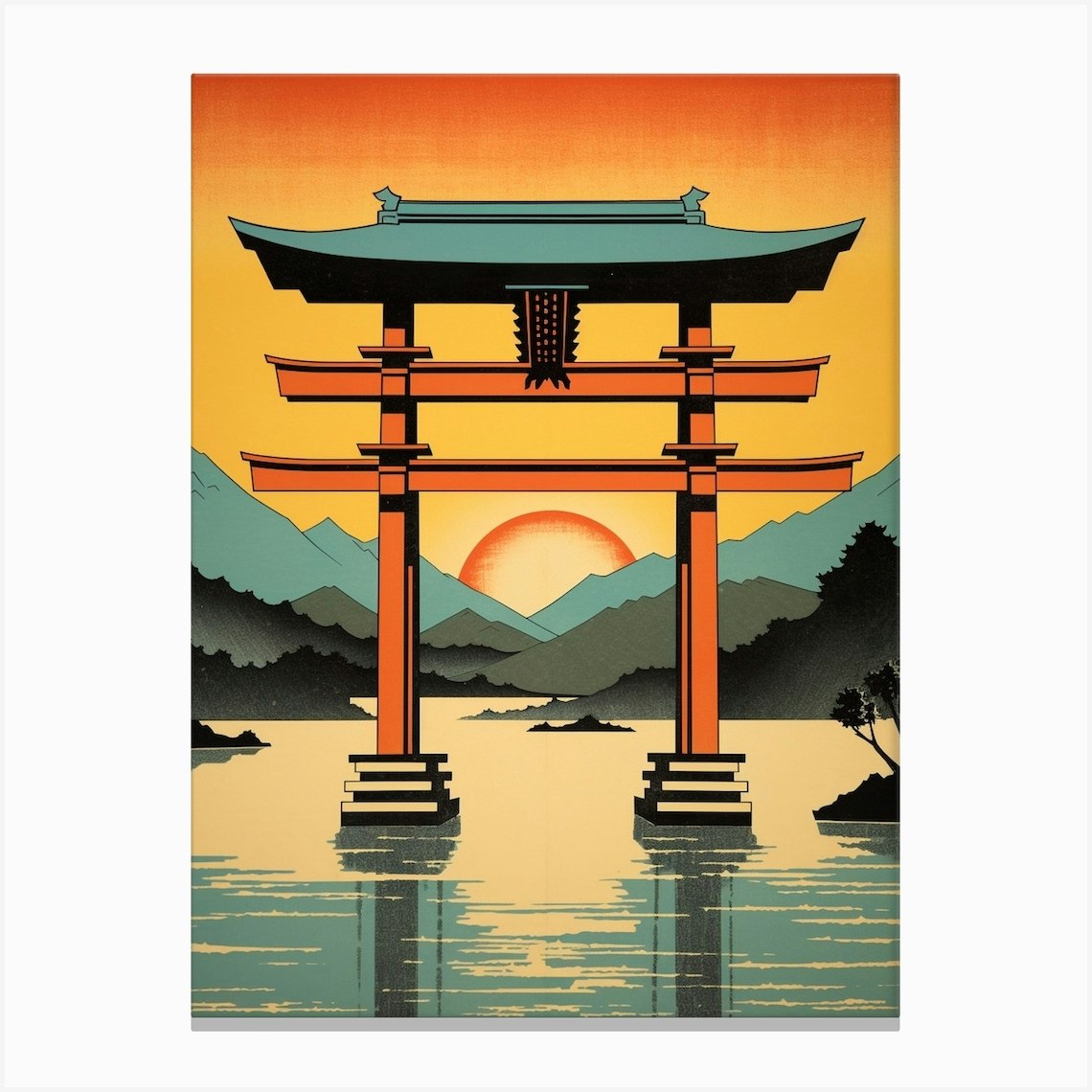 Itsukushima Shrine, Japan Vintage Travel Art 4 Canvas Print By Travel 