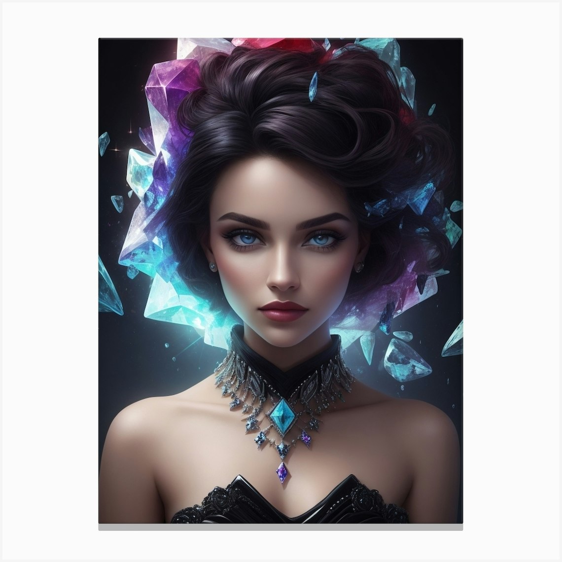 Beautiful Woman With Crystals Canvas Print By Balram Giri Fy 5851