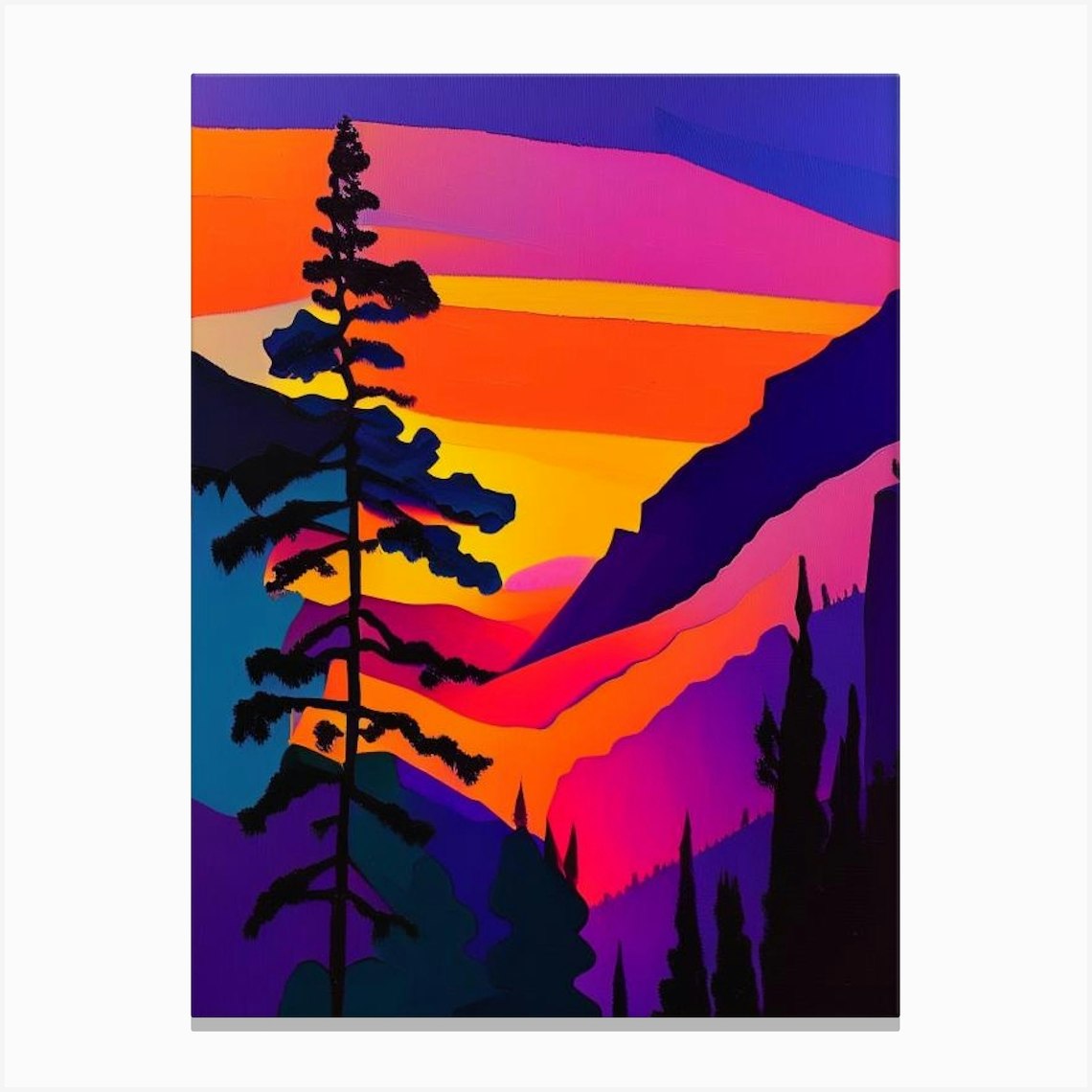 Forest Pink Sunset Canvas Print by Breathtaking Sunsets And Sunrises - Fy