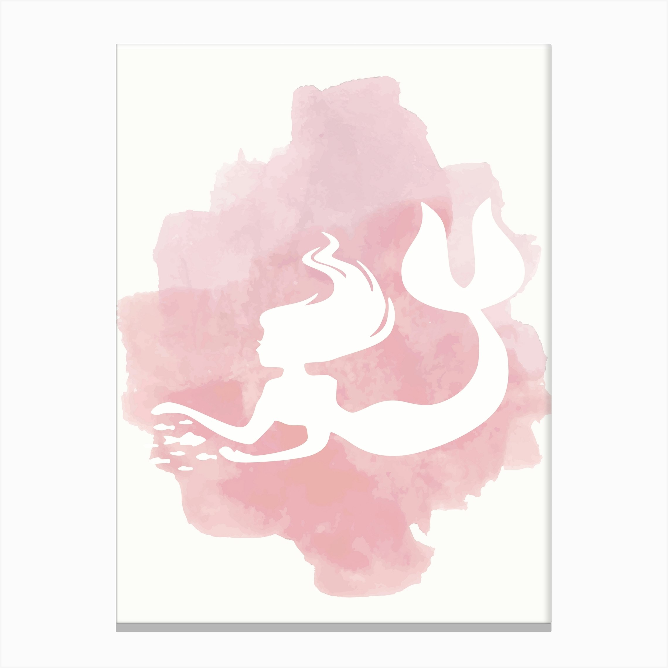 Mermaid Watercolour in Pink Canvas Print by Pixy Paper - Fy