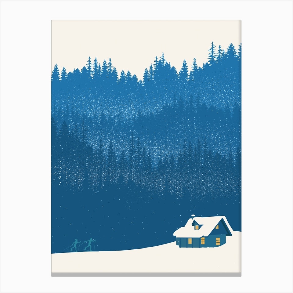 Nordic Ski Scene Art Print by SF Design Studio - Fy