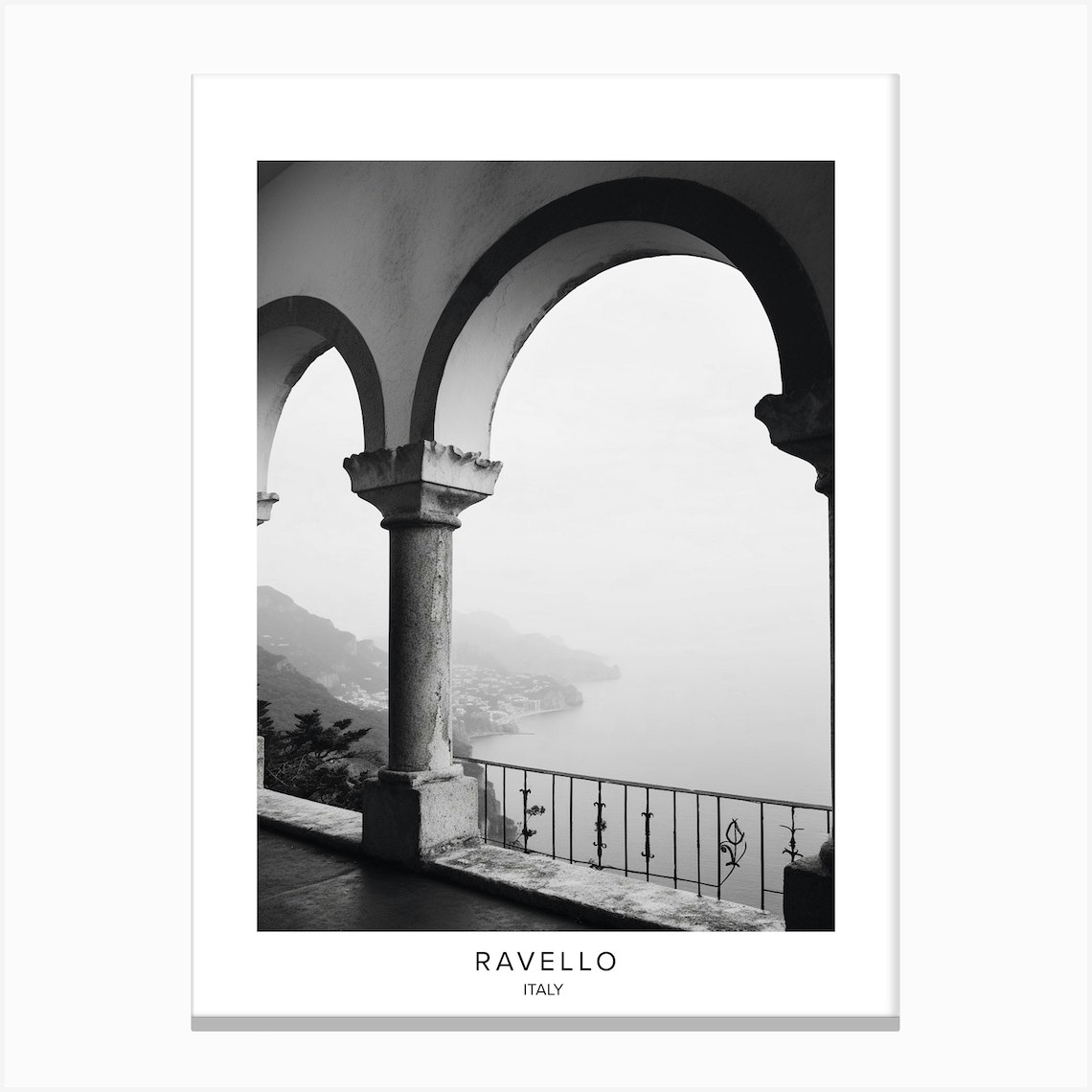 Poster Of Ravello Italy Black And White Analogue Photography 2 Canvas