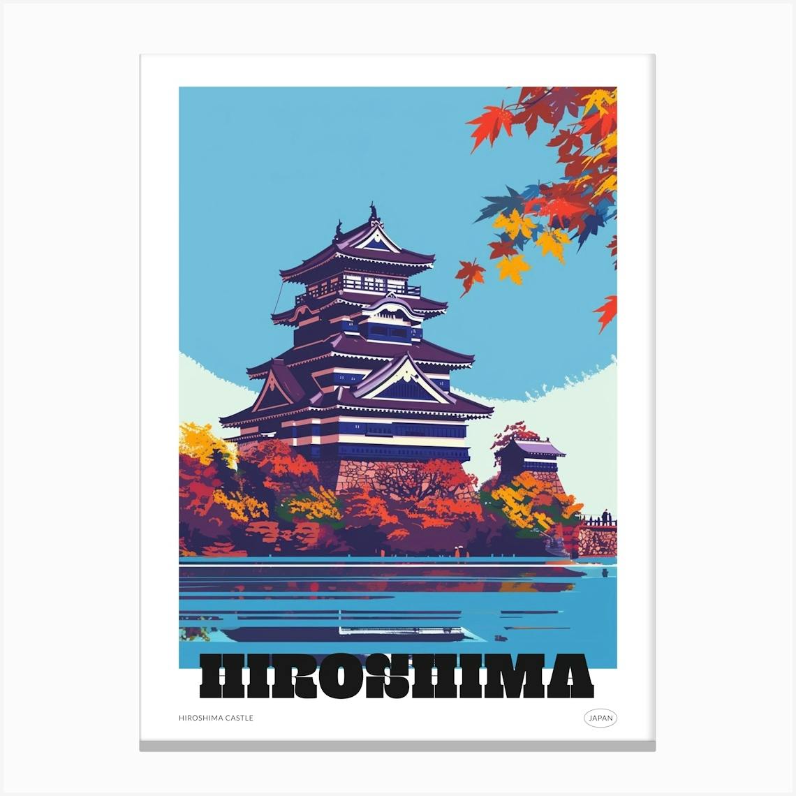 Hiroshima Castle Modern Decor for Wall Hiroshima City Print Canvas Japan Travel Art Japan Painting outlet on Canvas Hiroshima Artwork