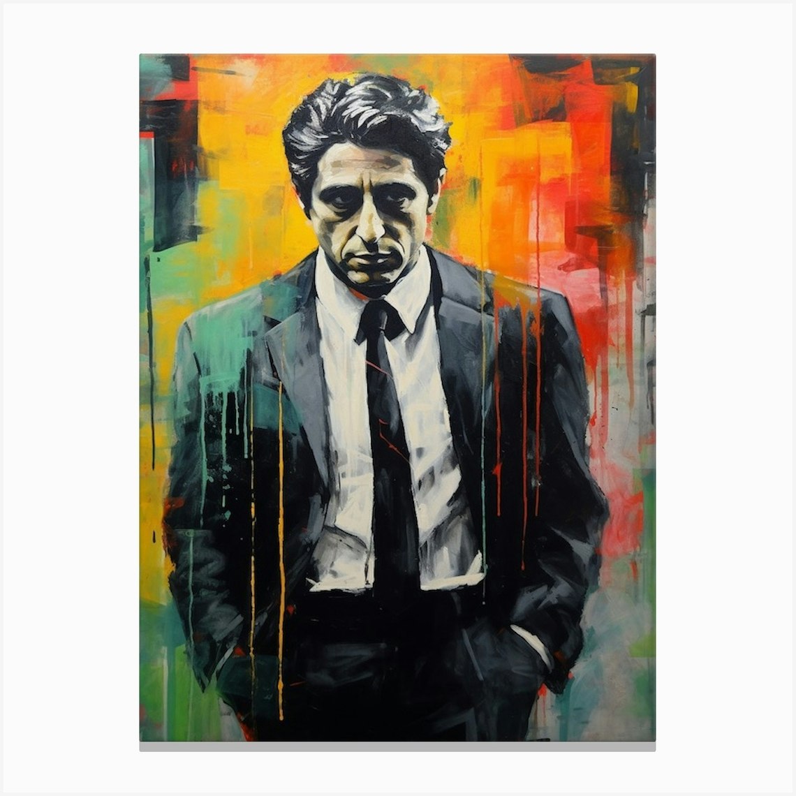 Gangster Art Michael Corleone The Transformation 3 Canvas Print by ...