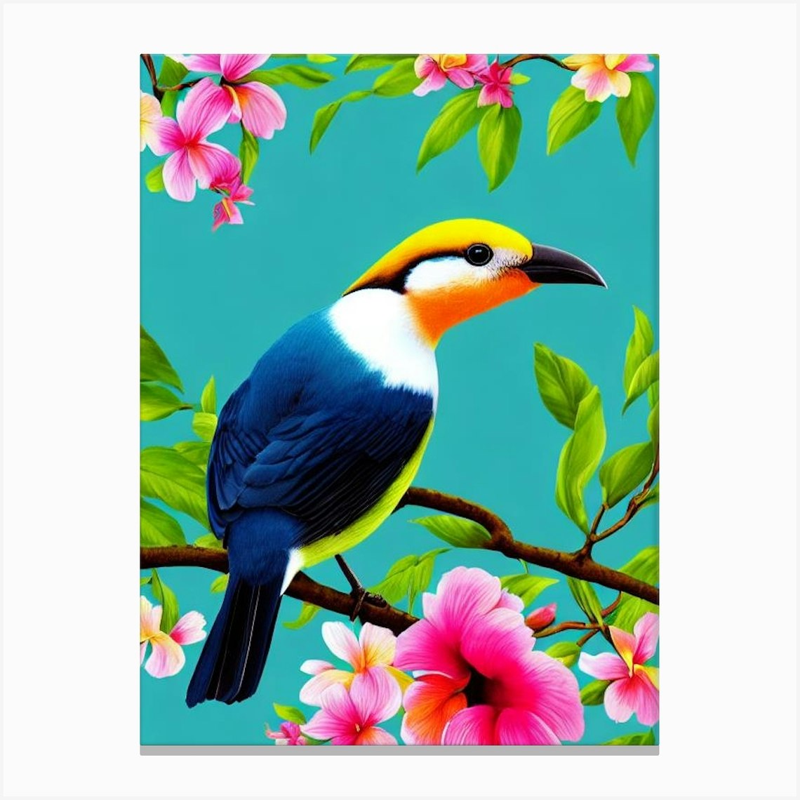 Baldpate 2 Tropical bird Canvas Print by Featherline - Fy