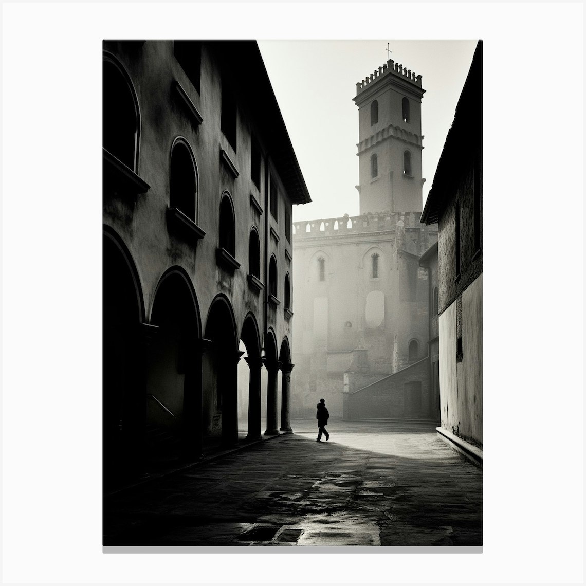 Vicenza Italy Black And White Analogue Photography 3 Canvas Print By