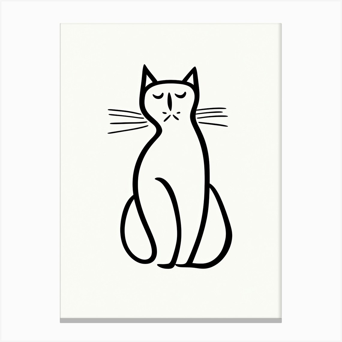 Cat Line Drawing Sketch 7 Canvas Print By Meowsterpieces - Fy