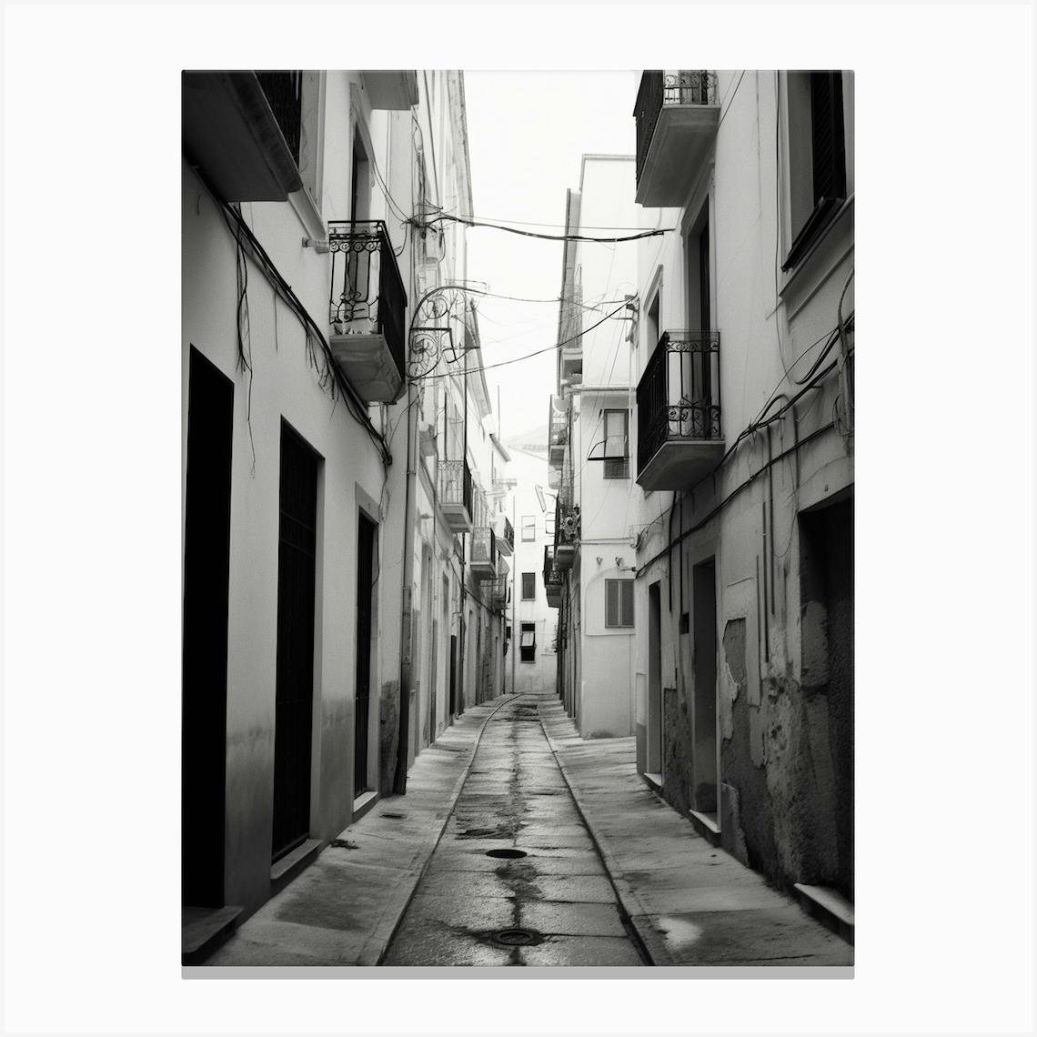 Salerno Italy Black And White Photography 2 Canvas Print