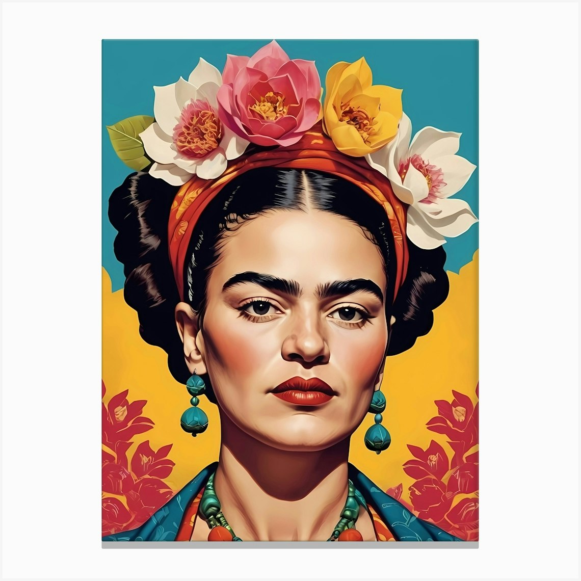 Frida Kahlo Portrait (22) Canvas Print by 1xMerch - Fy