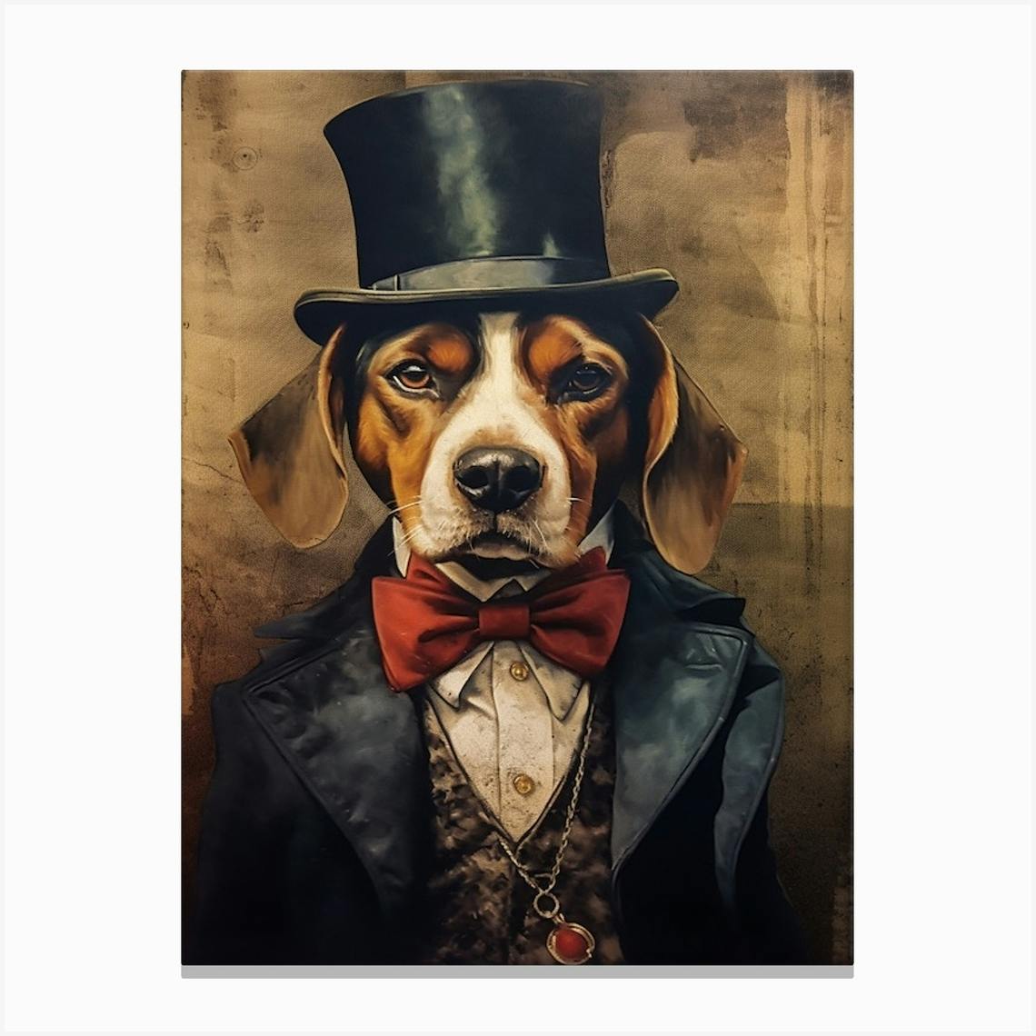 ARTCANVAS Beagle Dog Breed Brown Flowers Canvas offers Art Print