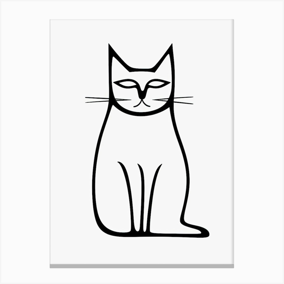 Cat One Line Art 2 Canvas Print by Essence Lines - Fy