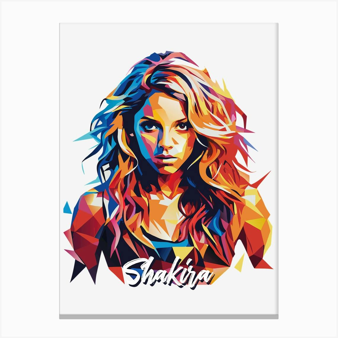 Shakira 01 Portrait Music Icon WPAP Pop Art Style Canvas