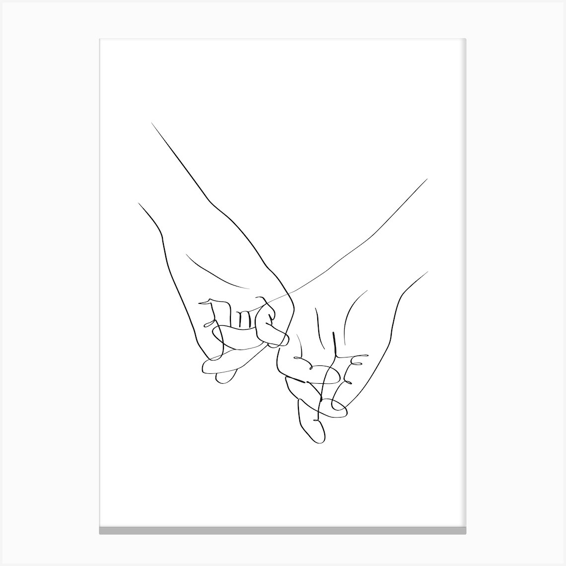 Couple hands line art 1 Canvas Print by Tinteriaprint - Fy