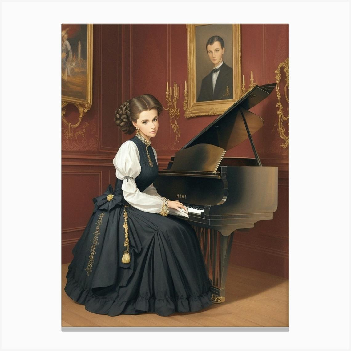 victorian woman playing piano        
        <figure class=