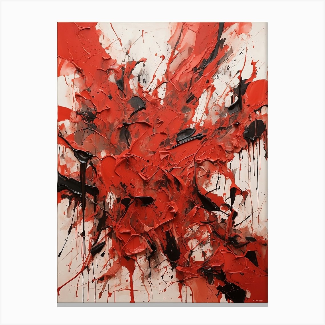 The Red abstract Canvas Print by OneloveOneArt Fy