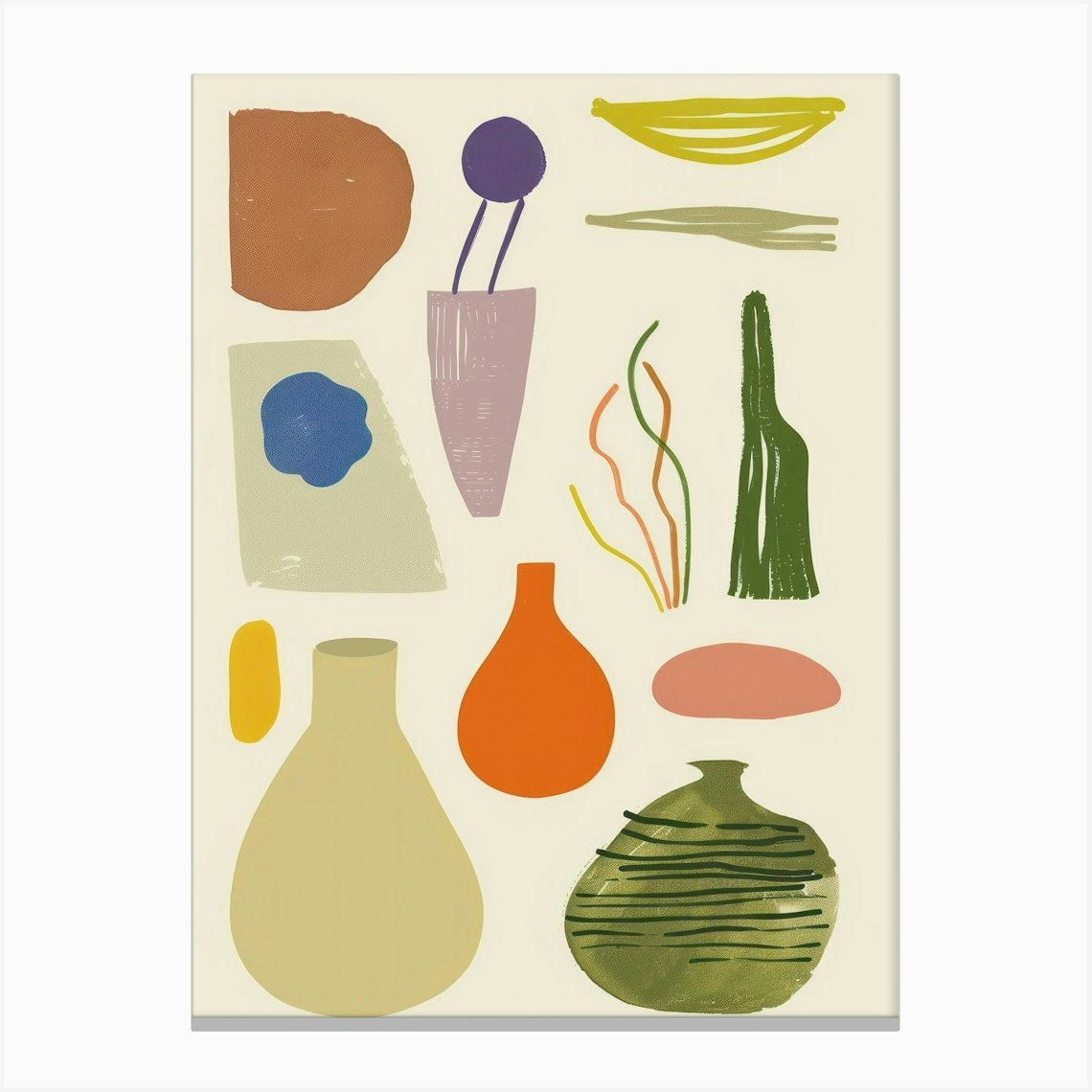 Abstract Objects Collection Flat Illustration 5 Canvas Print by ...