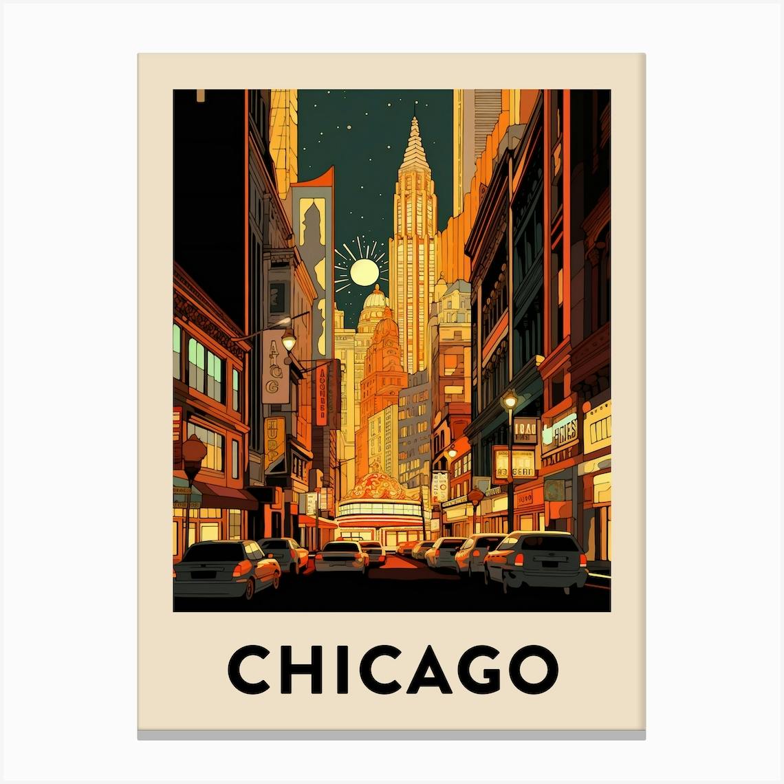 Chicago Travel Poster 28 Canvas Print