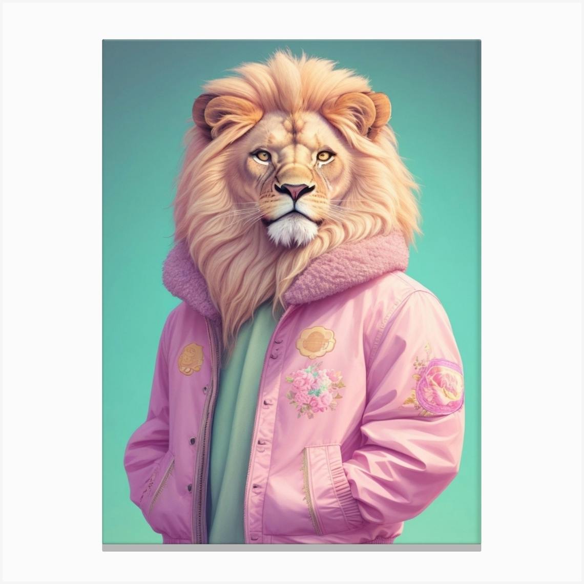 Lion printed shop jacket