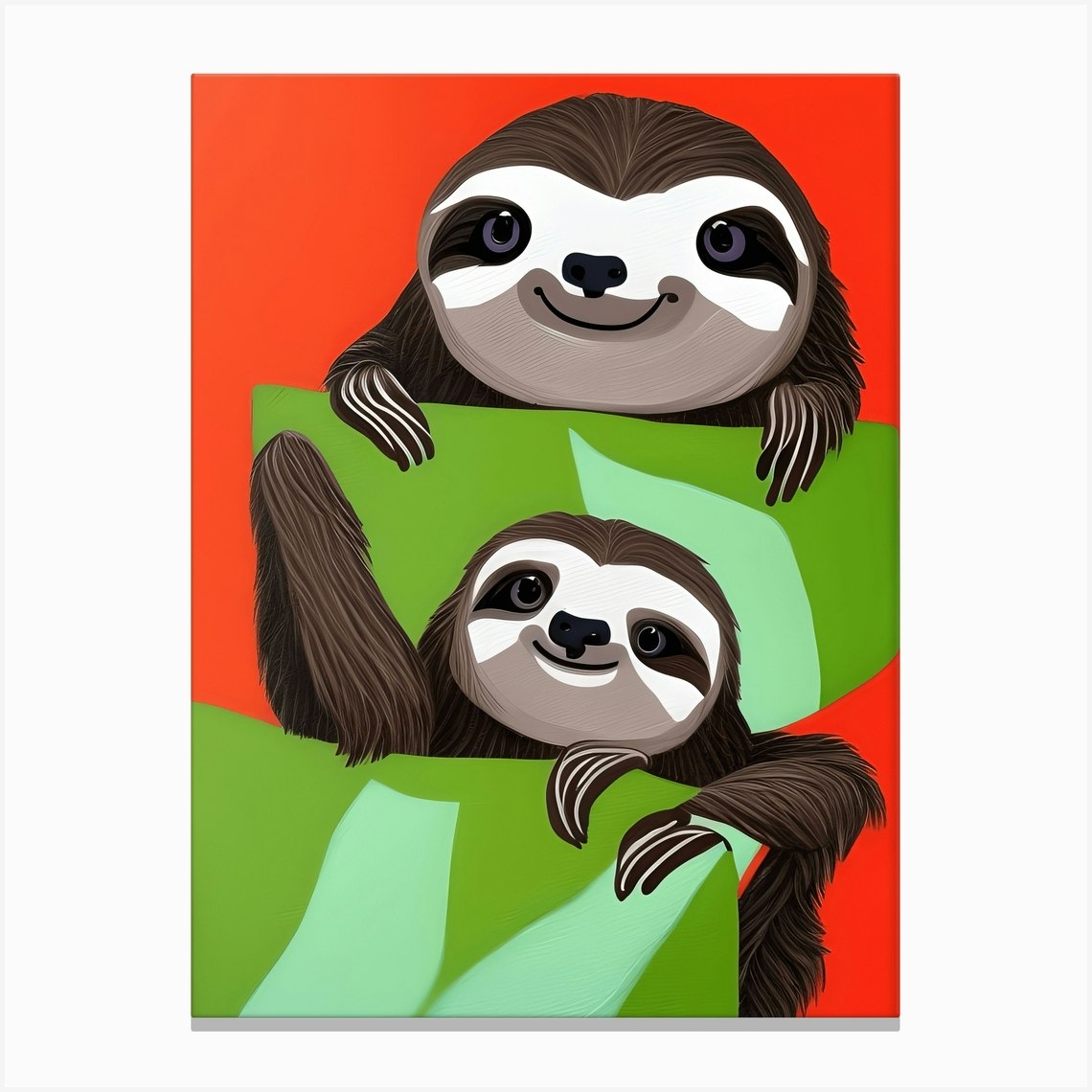 Cute Sloth Kawaii Illustration Canvas Print By Laly Laura Fy