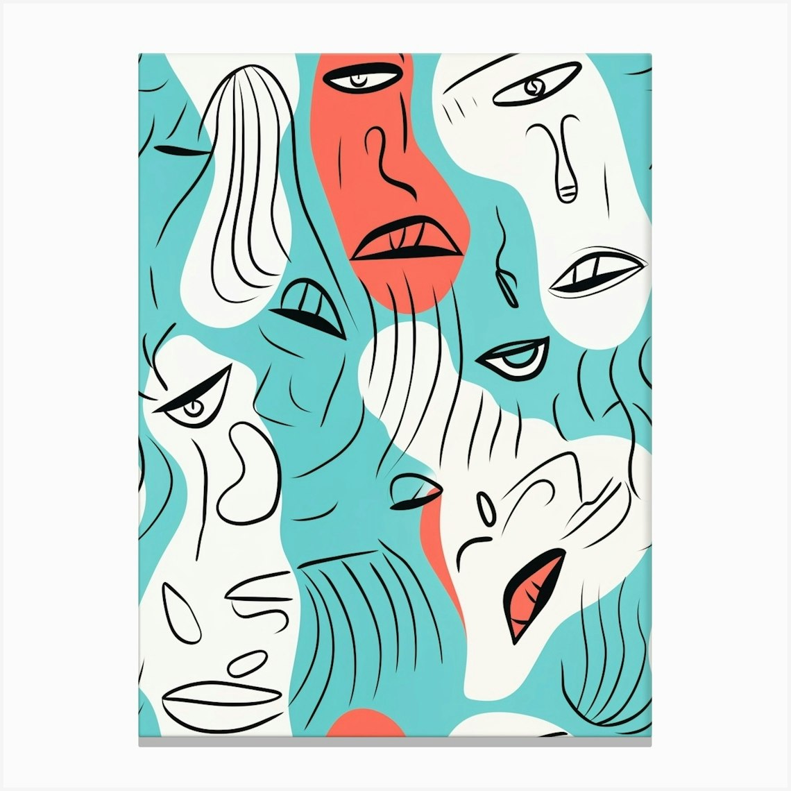 Modern Abstract Face Line Illustration 4 Canvas Print By Essence Lines Fy