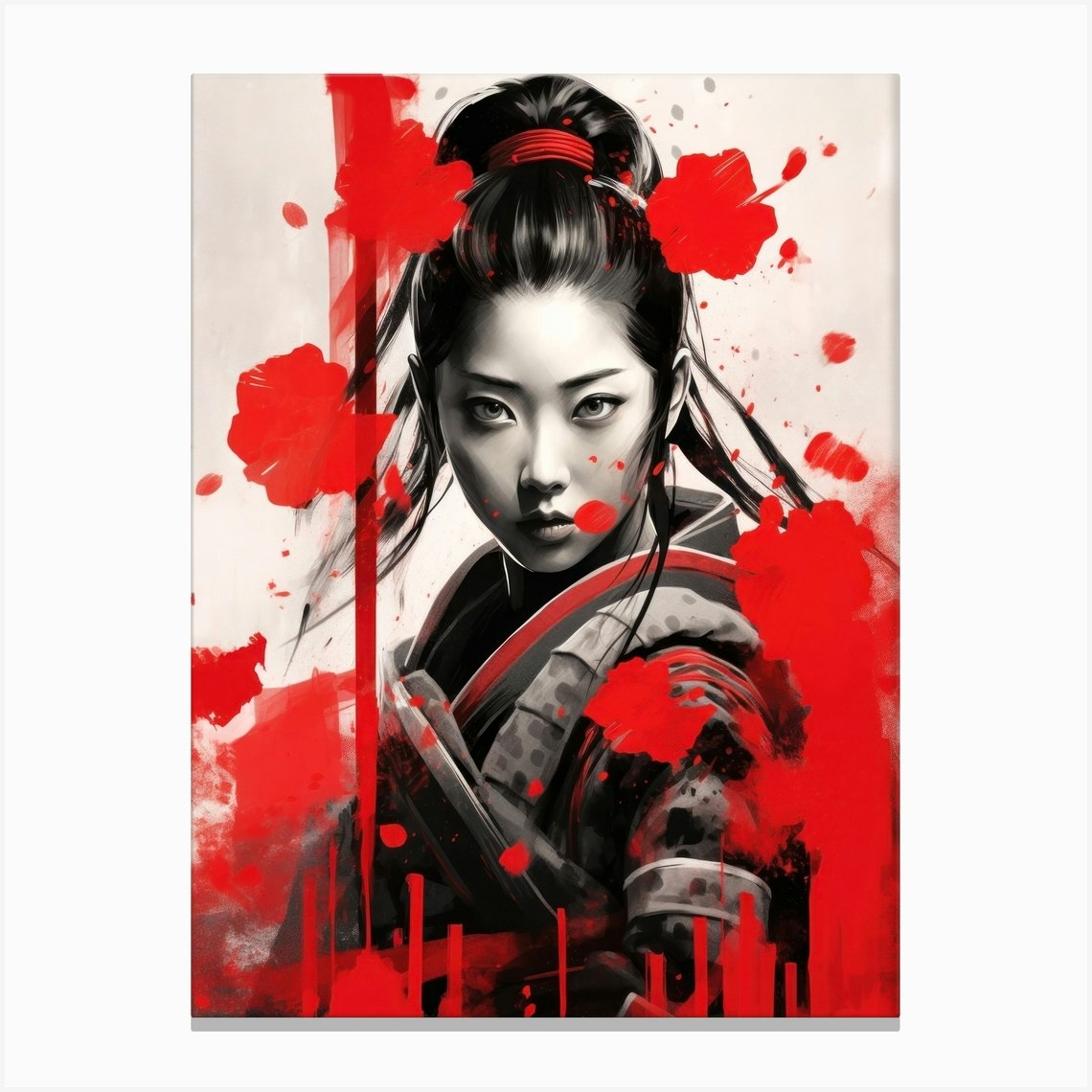 Samurai Girl Japan Art Canvas Print by Lootprint - Fy