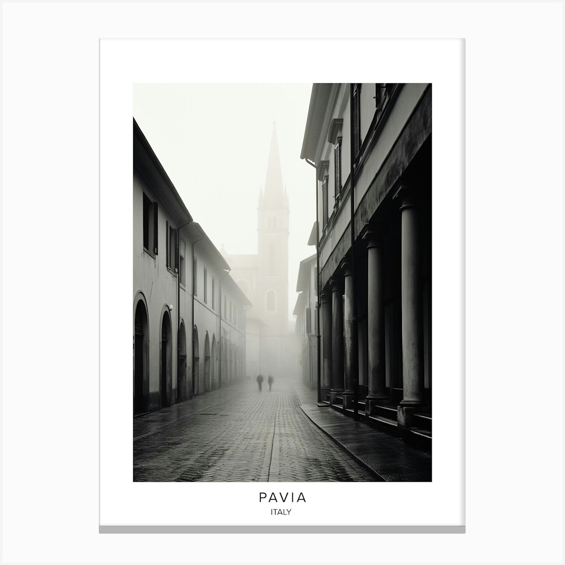 Poster Of Pavia Italy Black And White Analogue Photography 3 Canvas