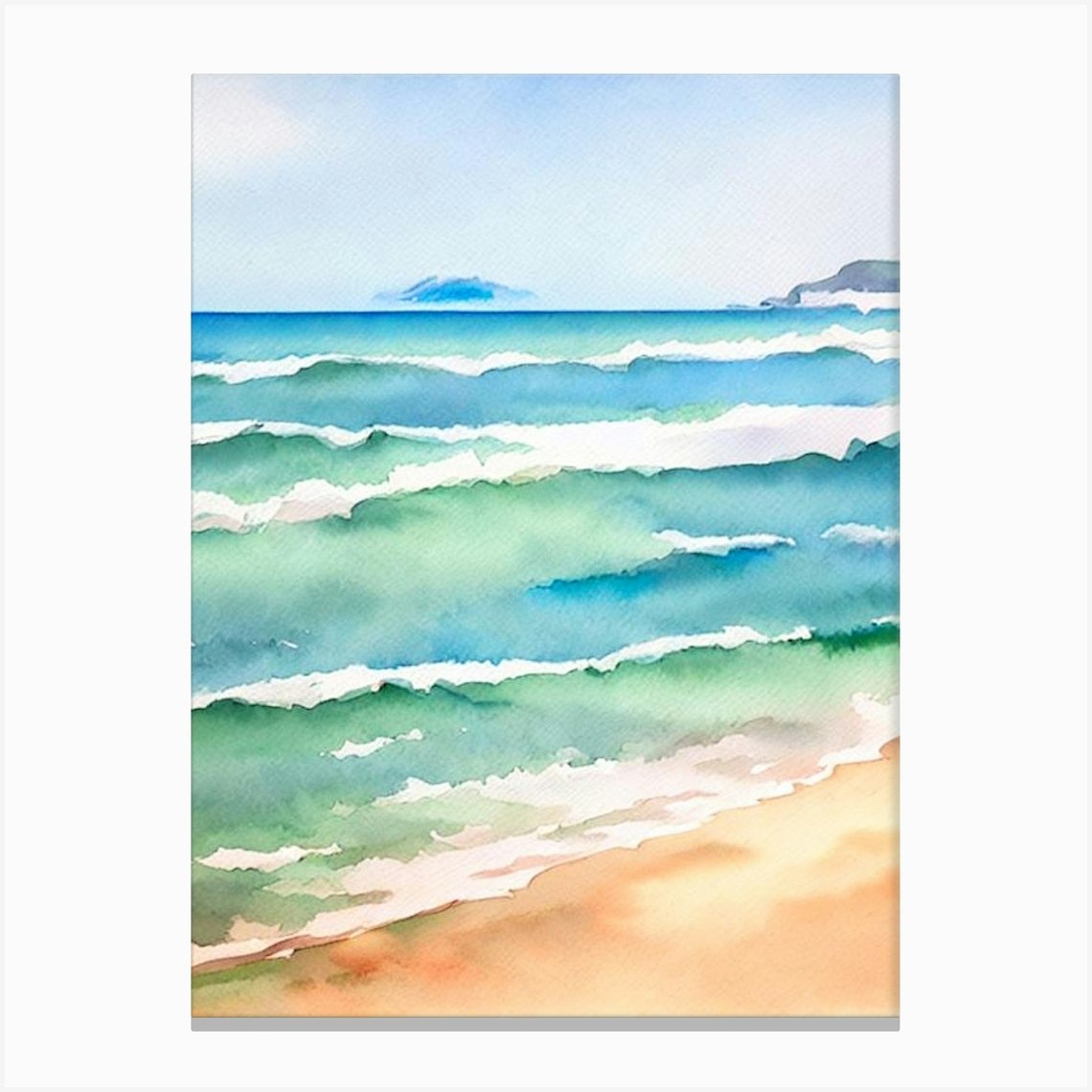 Nusa Dua Beach, Bali, Indonesia Watercolour Canvas Print by Sand & Surf ...