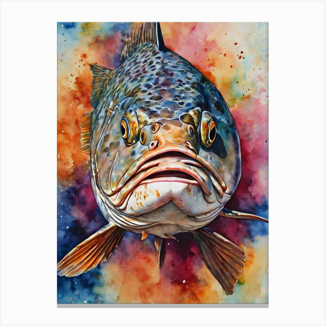 Neptune Grouper Canvas Print by Lily Ravioli Fy