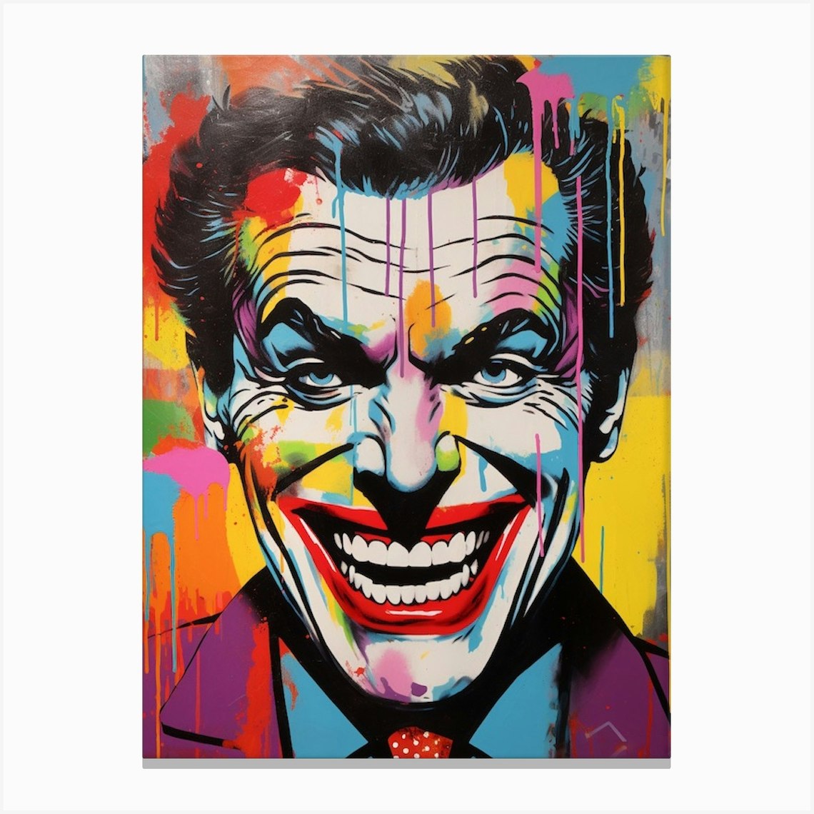 The Joker Pop Art Style 2 Canvas Print by Print Cult - Fy