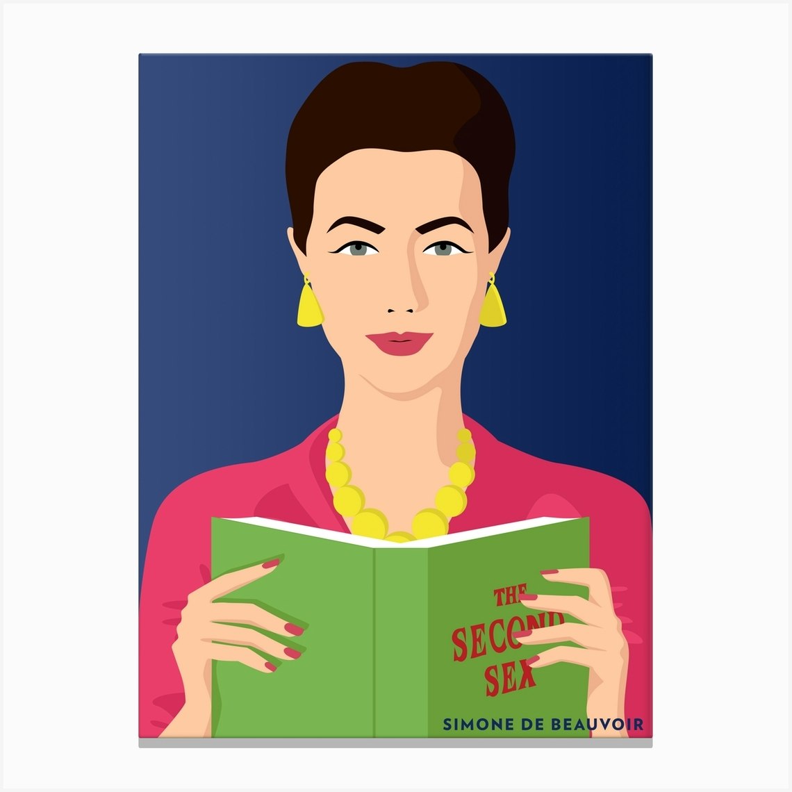 Simone De Beauvoir Canvas Print by The House of Mischief Fy