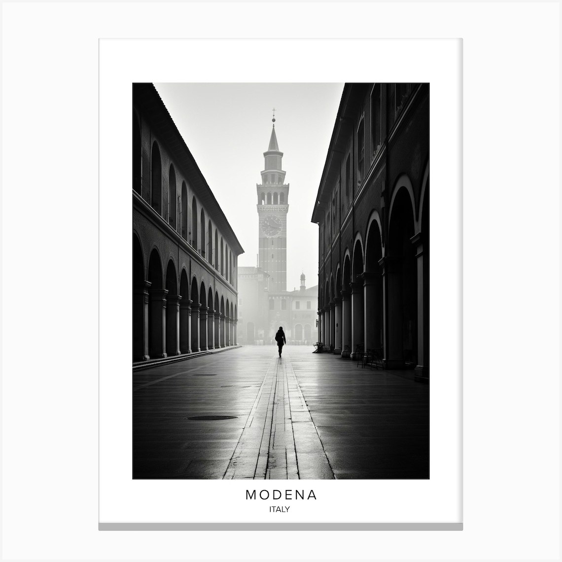 Poster Of Modena Italy Black And White Analogue Photography 3 Canvas