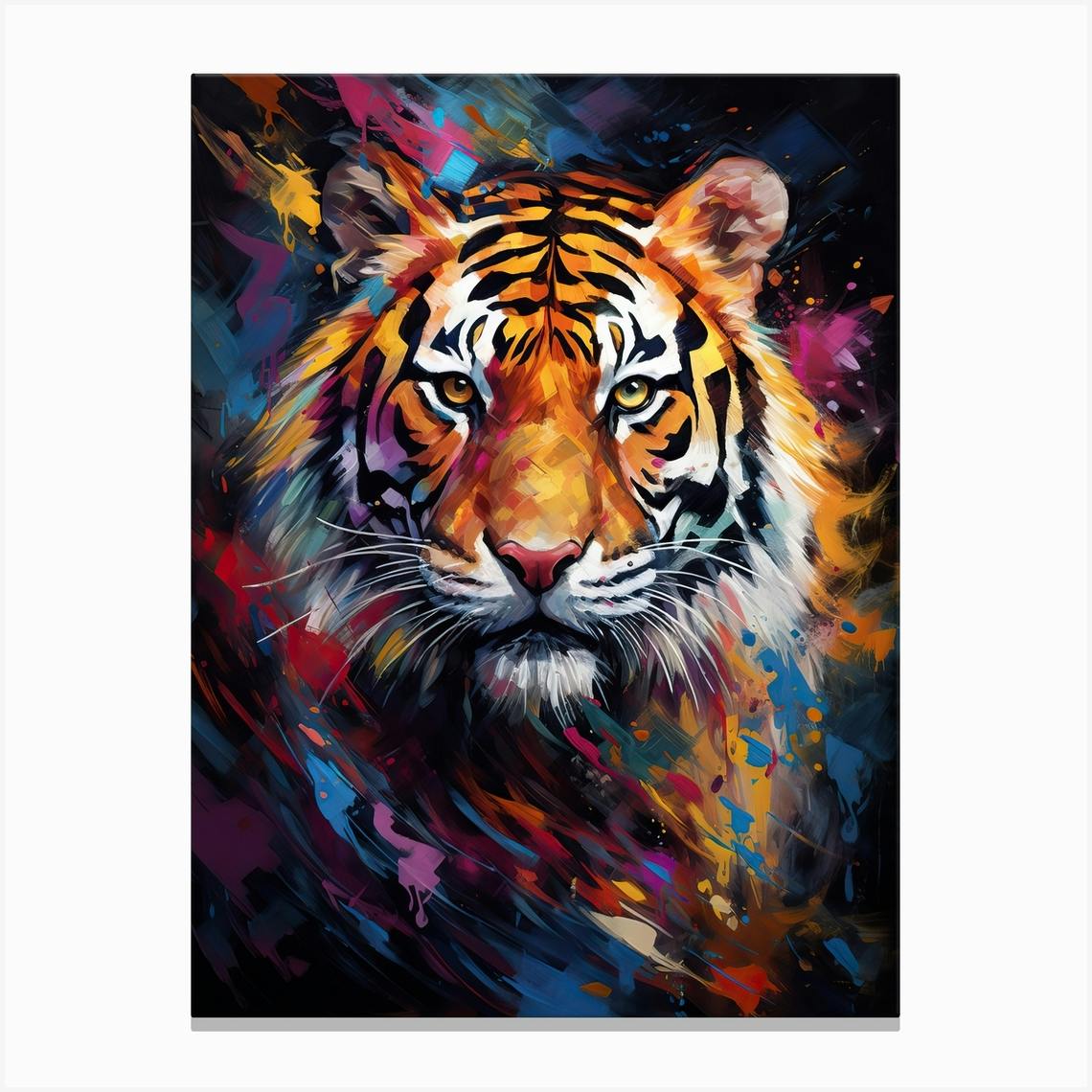 Tiger Art In Abstract Expressionism Style 4 Canvas Print